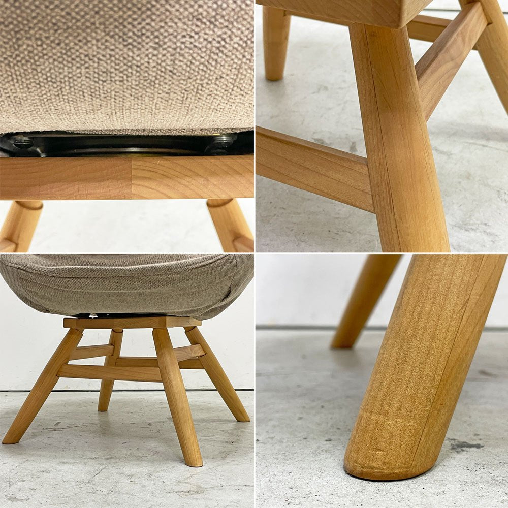 モモナチュラル Momo Natural モールドラウンドチェア MOLD ROUND M-ROUND CHAIR SO ダイニングチェア アルダー材 カバーリング 回転式 定価￥45,000- B ●