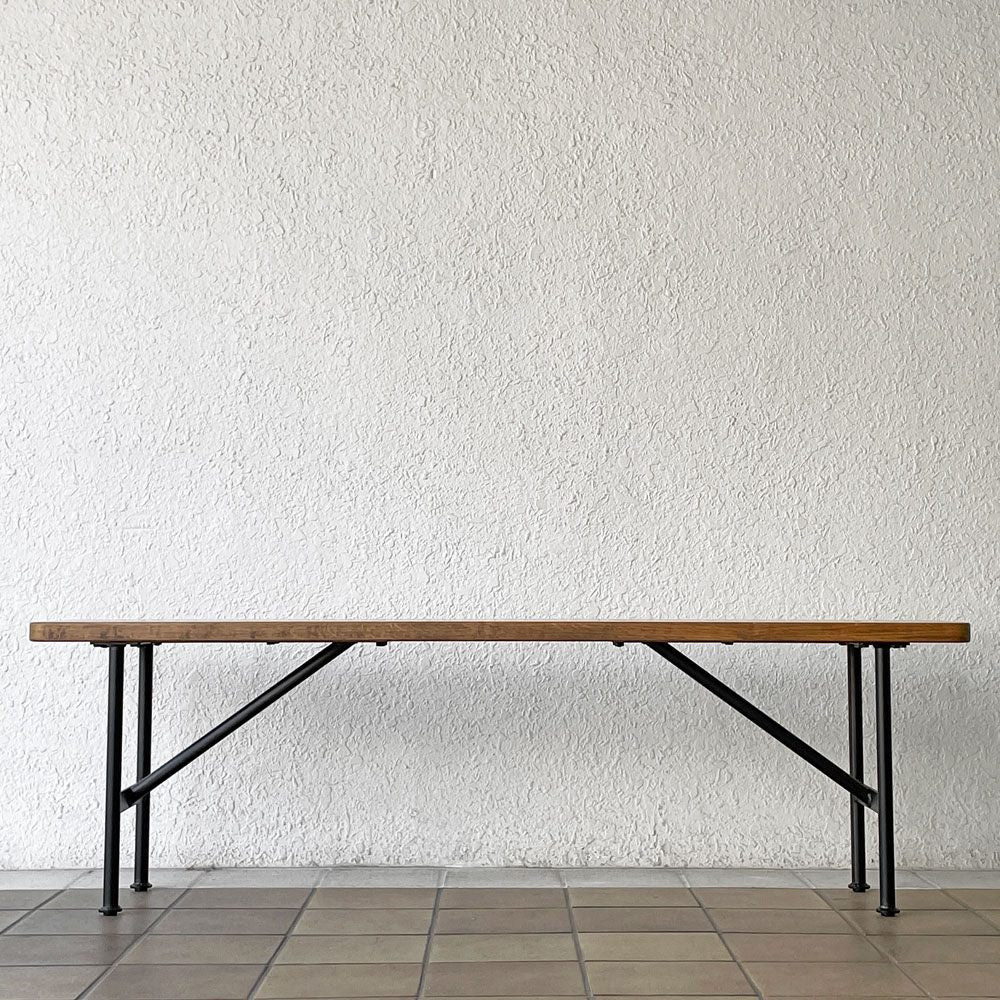 アクメファニチャー ACME Furniture ブライトン BRIGHTON ベンチ オーク無垢材 W140cm ディスプレイスタンド インダストリアルデザイン ◇