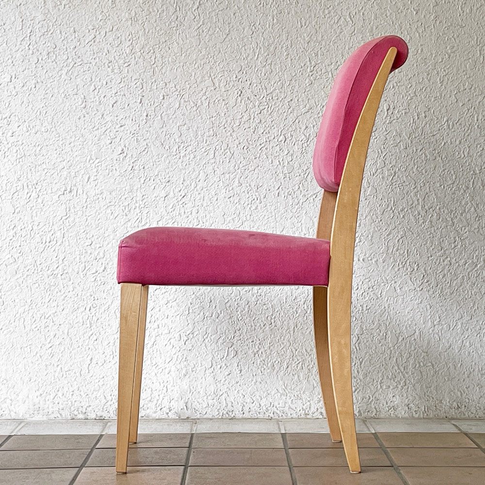 イデー IDEE アラダン チェア ALADIN Chair ダイニングチェア ピンク ファブリック メープル材 植木莞爾 廃番 ◇