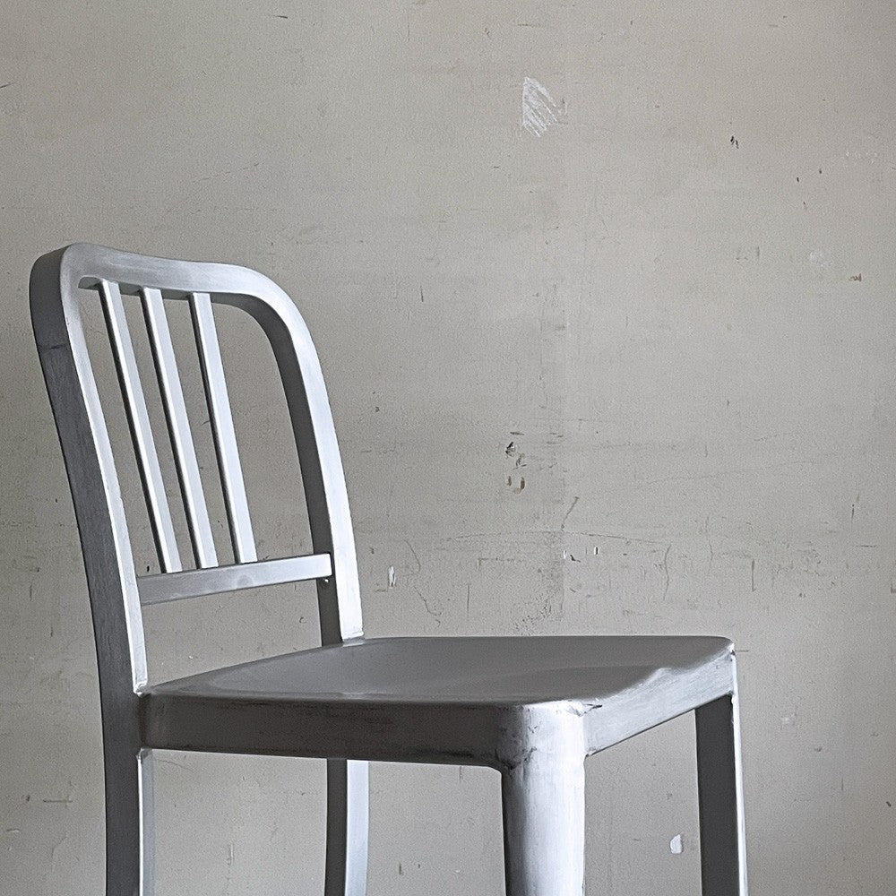 ネイビーバースツール Navy BarStool カウンターチェア アルミニウム インダストリアル リプロダクト B ■