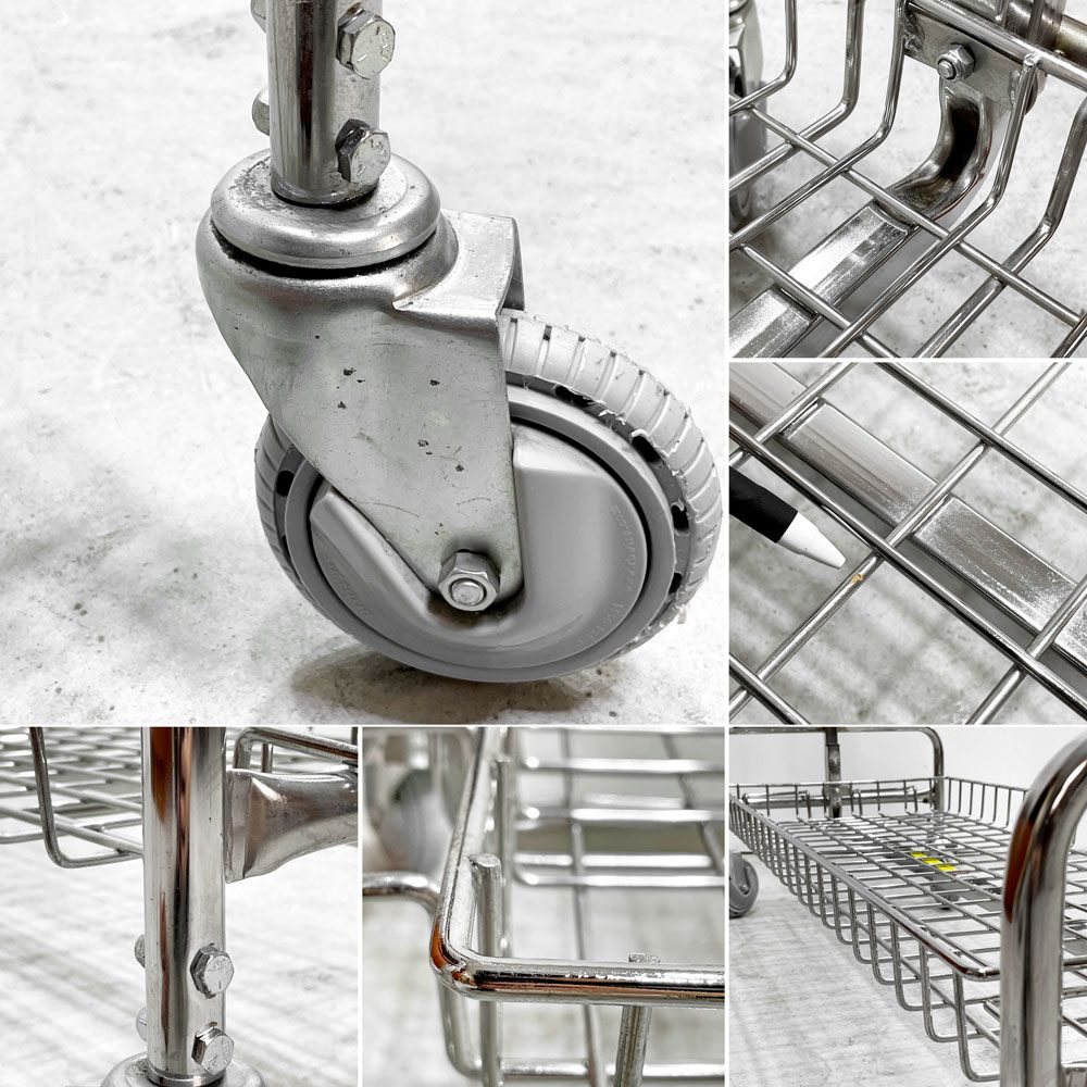 R&B ワイヤープロダクツ R&B WIRE PRODUCTS ガーメントラック GARMENT RACK 48"ハンガーラック バスケット付き インダストリアル 合計定価￥57,750- P.F.S.取扱 現状品 ●