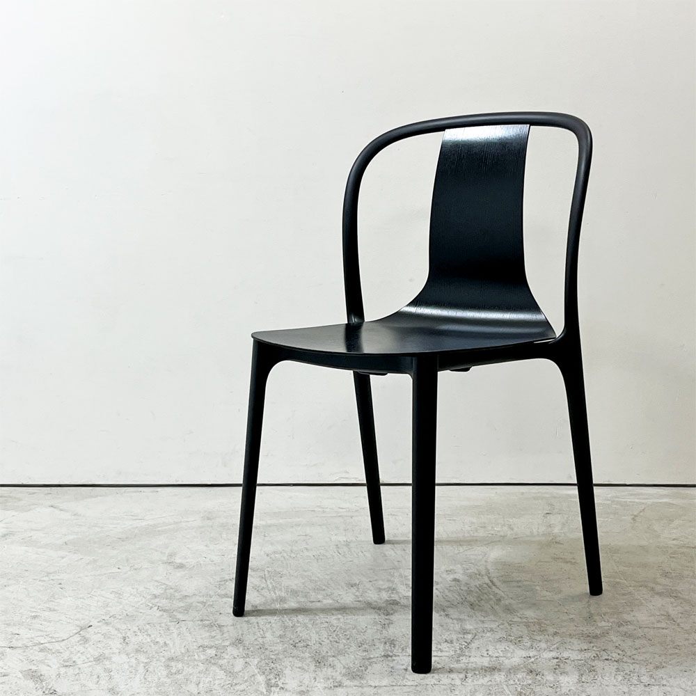 ヴィトラ Vitra ベルヴィルチェア Belleville Chair アームレスチェア ダイニングチェア スタッキングチェア アッシュ材 ブラック ロナン & エルワン・ブルレック C ●