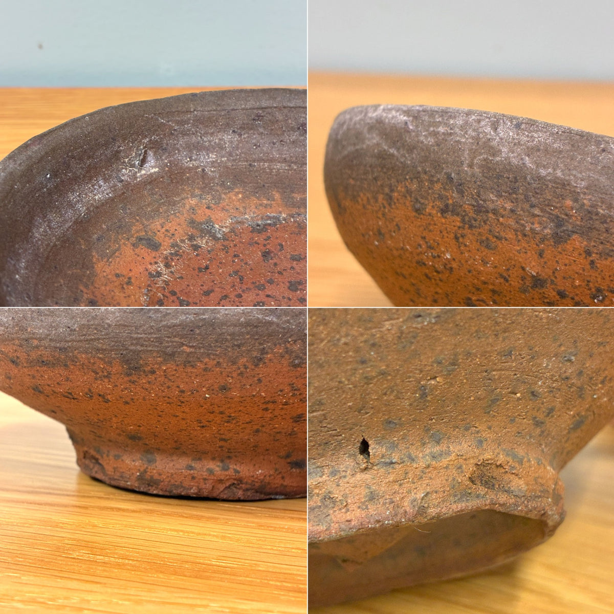 森岡成好 Shigeyoshi Morioka 南蛮焼焼締  食器 平鉢 皿 丸皿 Φ14 現代作家 A ◎