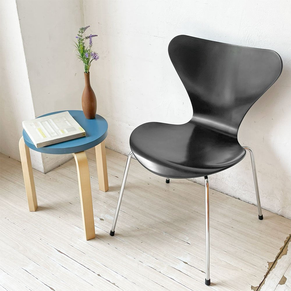 アルテック artek スツール60 Stool60 ブルーラッカー バーチ材 3本脚 Lレッグ アルヴァ・アアルト スタッキング 北欧家具 定価￥46,200- ★