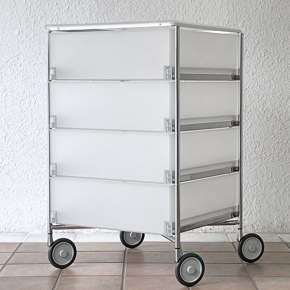 カルテル Kartell モビル4ワゴン MOBIL 4 WAGON 4ドロワー チェスト アイス キャスターワゴン ストレージ アントニオ・チッテリオ イタリア 定価205,900円 ◇