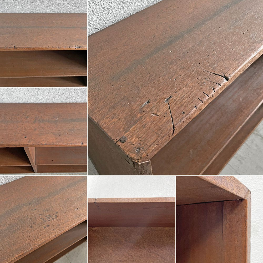 ジャパンビンテージ Japan Vintage 古い木味の本棚 ブックケース シェルフ 2列2段 W203cm 古家具 〓