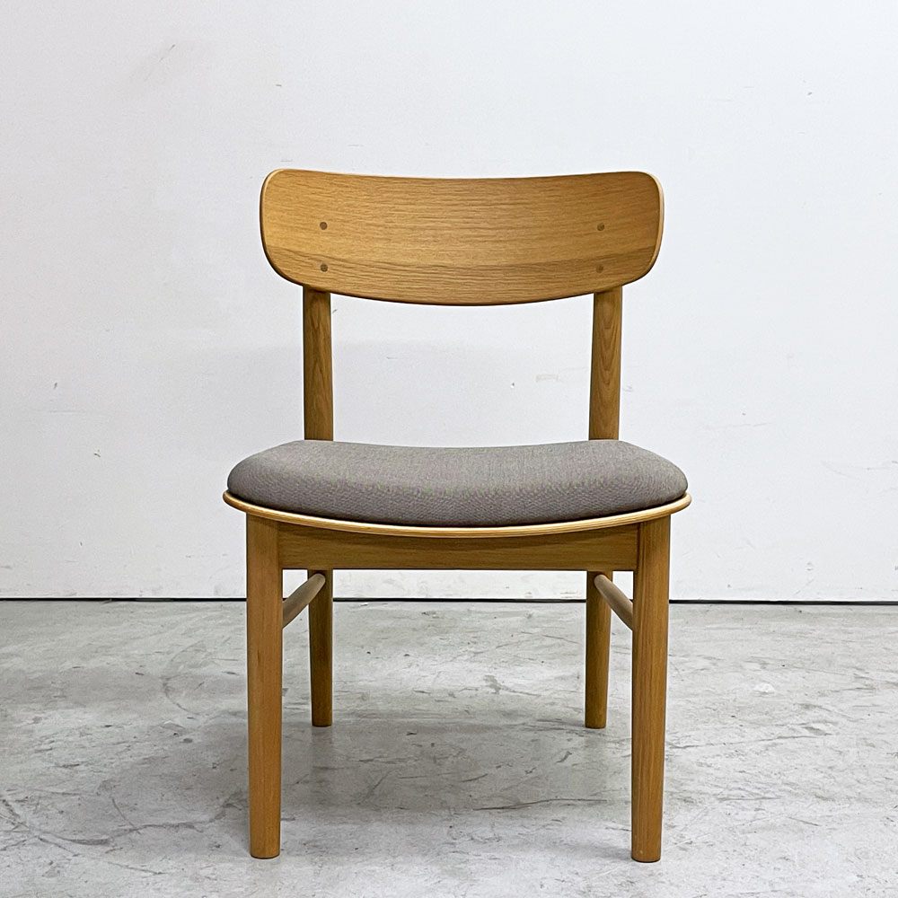 無印良品 MUJI 木製 リビングダイニング チェア 布座 オーク材プライウッド シンプルナチュラル C ●