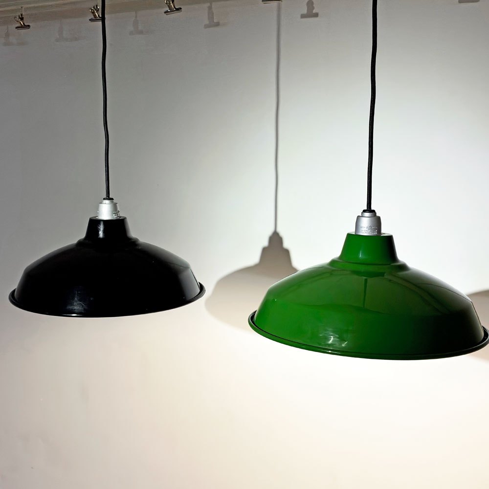 パシフィックファニチャーサービス P.F.S ホーロー ペンダントライト ENAMEL LAMP SHADE 14 ソケットコード付き ブラック ●