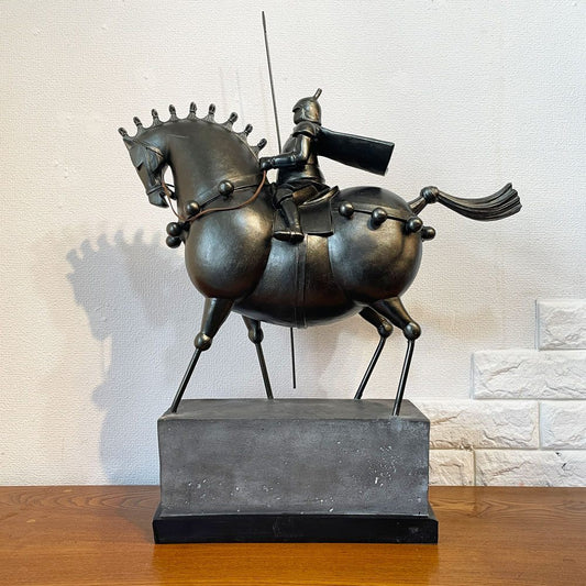 カレ KARE ナイトブラック オブジェ 置物 合成樹脂 スチール 乗馬騎士 ドイツ ◎