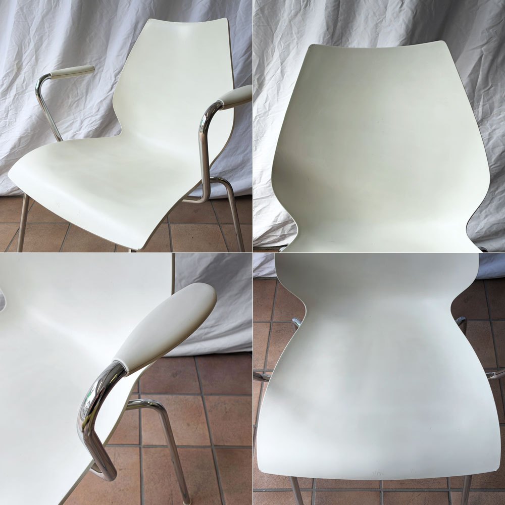 カルテル Kartell マウイチェア Maui アームチェア ホワイト系カラー ヴィコ・マジストレッティ スタッキングチェア イタリア ◇