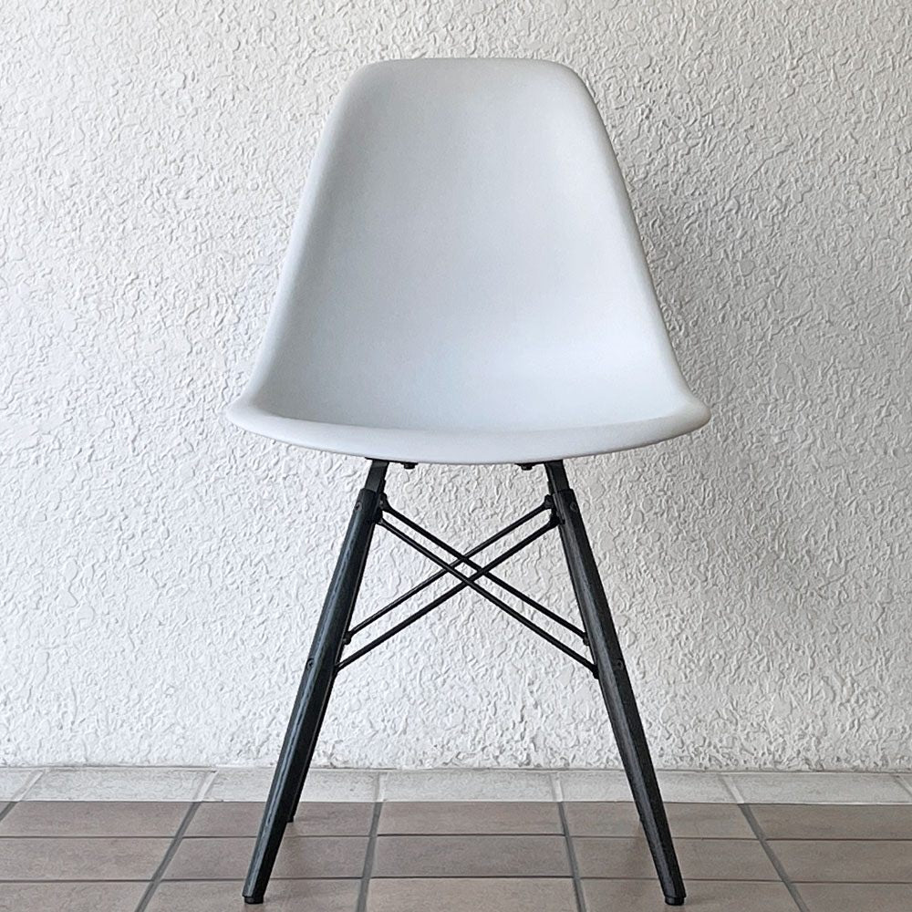 ハーマンミラー HermanMiller サイドシェルチェア ドゥエルレッグ DSW アルパイン × エボニー ポリプロピレン製 イームズ ミッドセンチュリー ◇
