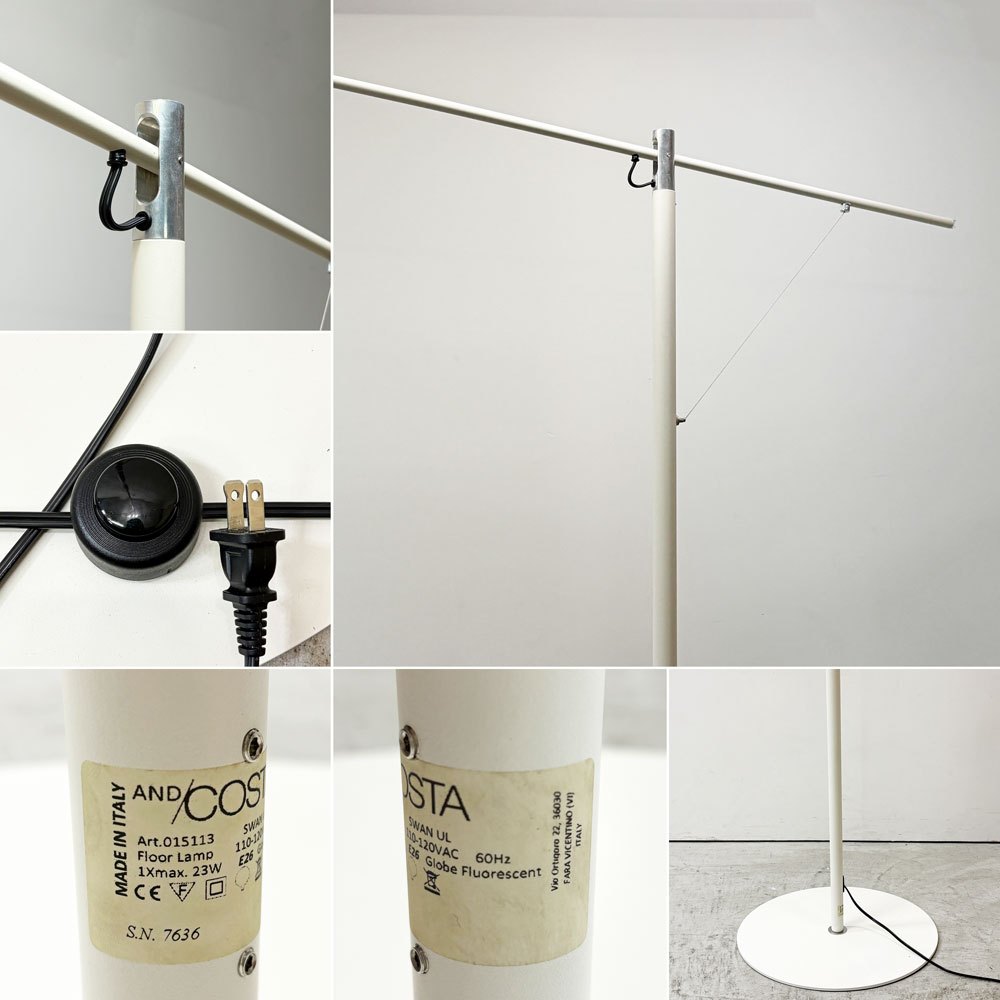 ロッシュ ボボア ROCHE BOBOIS SWAN フロアランプ フロアスタンド スタンドライト ＆COSTA社製 イタリアモダンデザイン ●