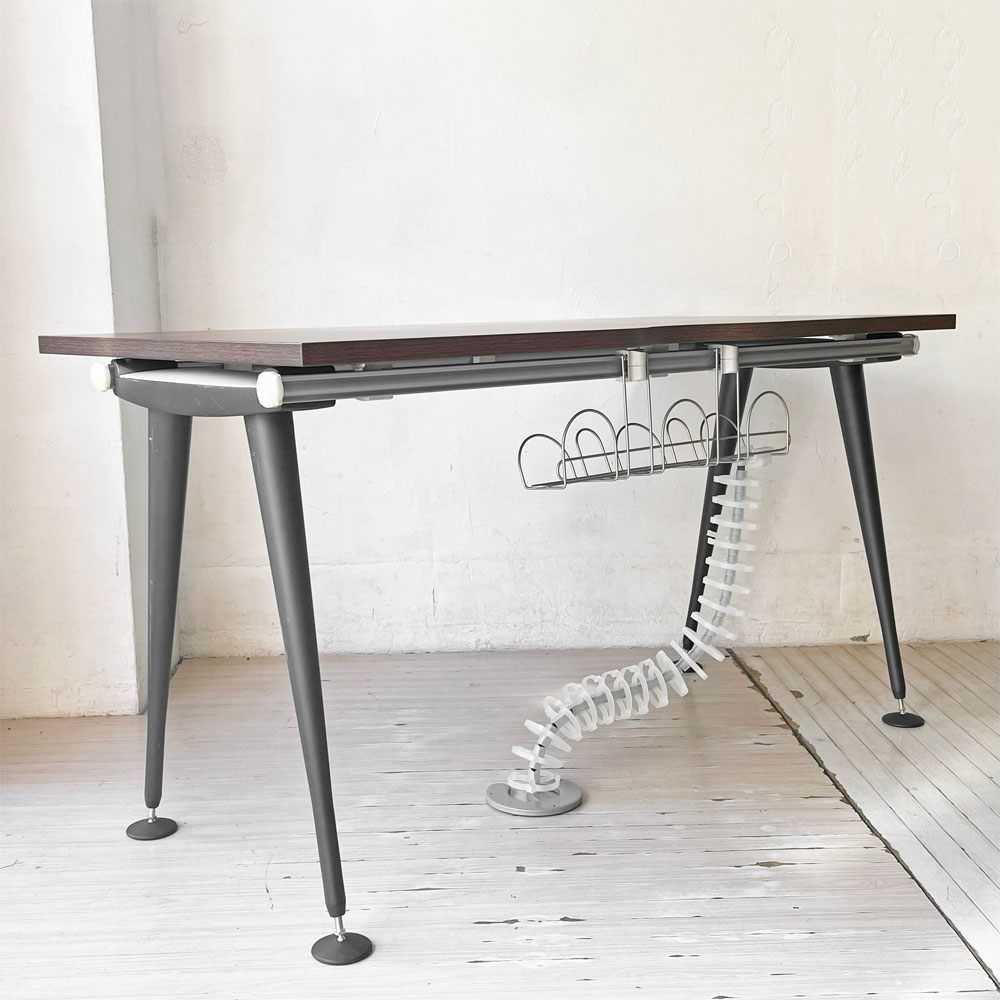ハーマンミラー Herman Miller アバックエンバイロメンツ ABAK ミーティングテーブル デスク W140cm ウォールナットカラー ケーブルスパイン付き ティム・ウォレス ★
