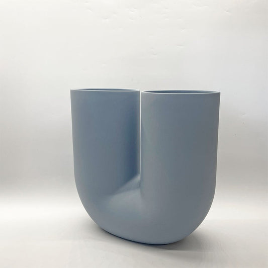 ムート Muuto キンクベース KINK VASE フラワーベース 花瓶 ライトブルー 北欧 デンマーク アーネストスタジオ 箱付き 美品 ★