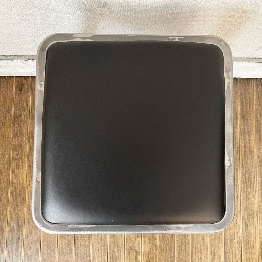 ダルトン DULTON ライトスツール Light-45 stool スチールフレーム PVCレザー インダストリアル ◎