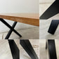 かなでもの KANADEMONO ザ・テーブル THE TABLE デスク ラバーウッド ブラウン W180cm スチール Xラインレッグ ブラック ●