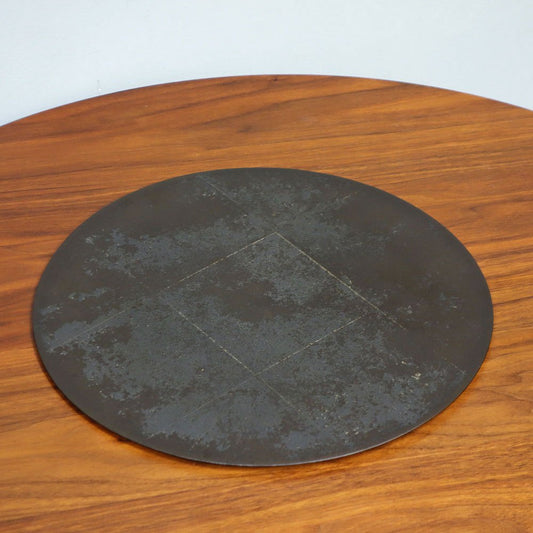 赤木明登 丸折敷 大 古銀仕上げ 黒漆 33cm 輪島塗 現代作家 A ◎
