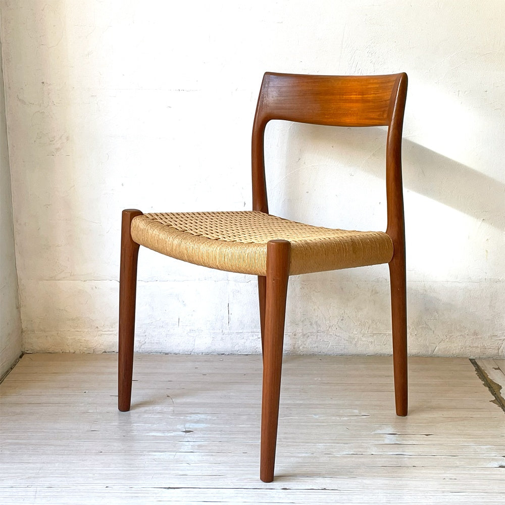 JLモラー J.L.Moller Model No.77 ダイニングチェア チーク材 ペーパーコード ニールス・O・モラー デンマークビンテージ 北欧家具 ★