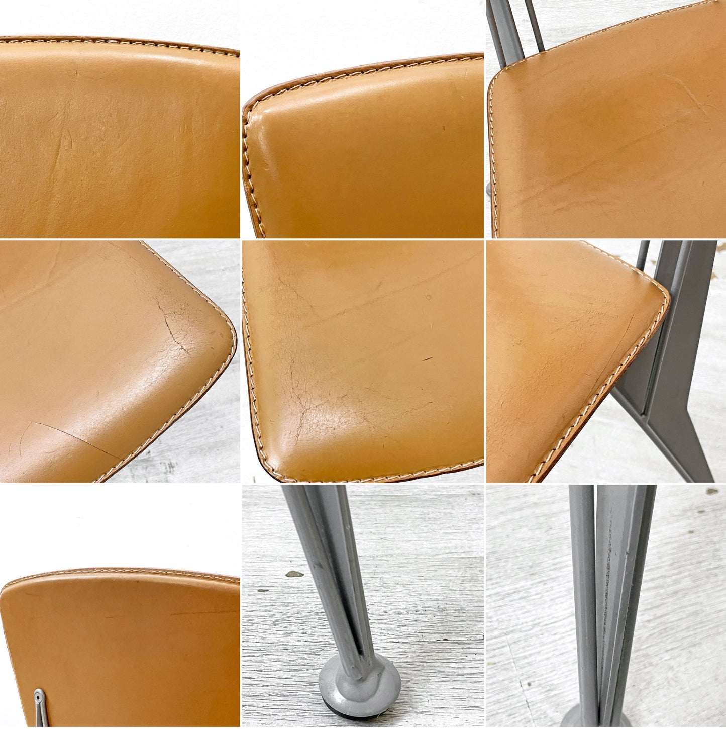 ファセム Fasem ダイニングチェア 2脚セット 本革×スチール ブラウン イタリアモダン アクタス取扱 B ●