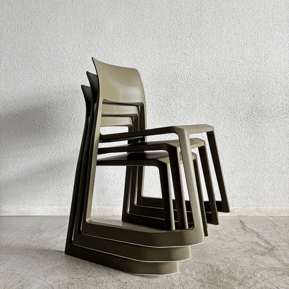 ヴィトラ Vitra ティプトン Tip Ton ワークチェア ダイニングチェア デスクチェア オリーブ スタッキング チルト機能 現行定価￥47,300- 未使用保管品 A 〓