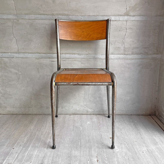 ムルカ Mullca 510 chair メタル×プライウッド スタッキング スクールチェア 工業系 フランスビンテージ French Vintage B ♪