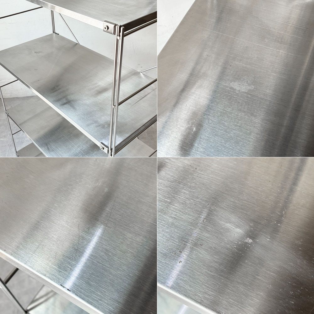 無印良品 MUJI ステンレスユニットシェルフ ステンレス棚セット ワイド 中 4段 収納家具 オープンラック W86cm H120cm 定価￥27,900- ★