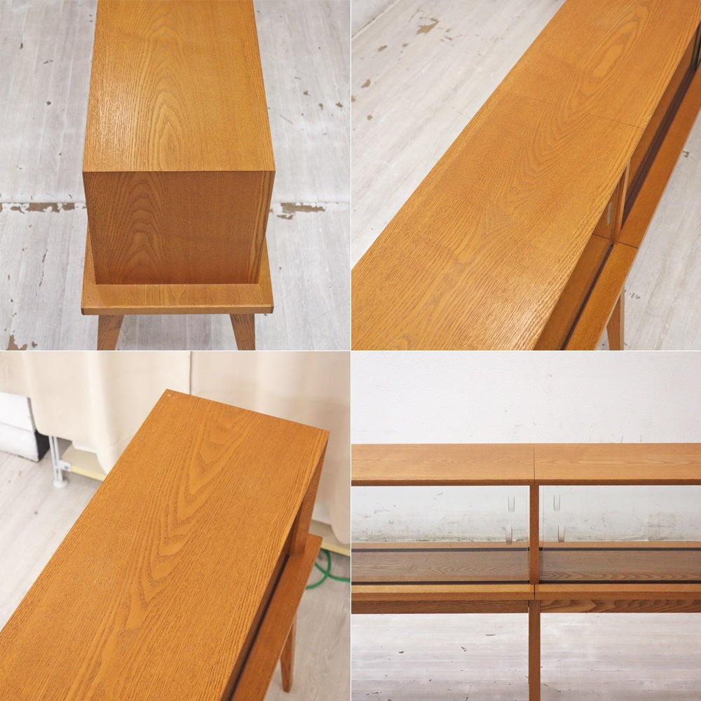 パシフィックファニチャーサービス PACIFIC FURNITURE SERVICE オーク材 ガラスキャビネット 両面 オーダーメイド ●