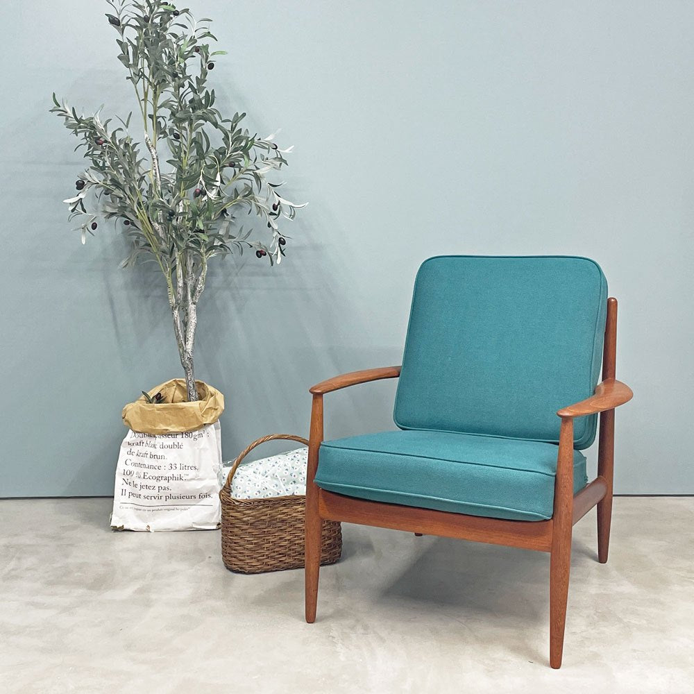 フランス＆サン France & Son Model128 イージーチェア 1Pソファ チーク材 グレーテ・ヤルク Grete Jalk 北欧ビンテージ デンマーク ◎