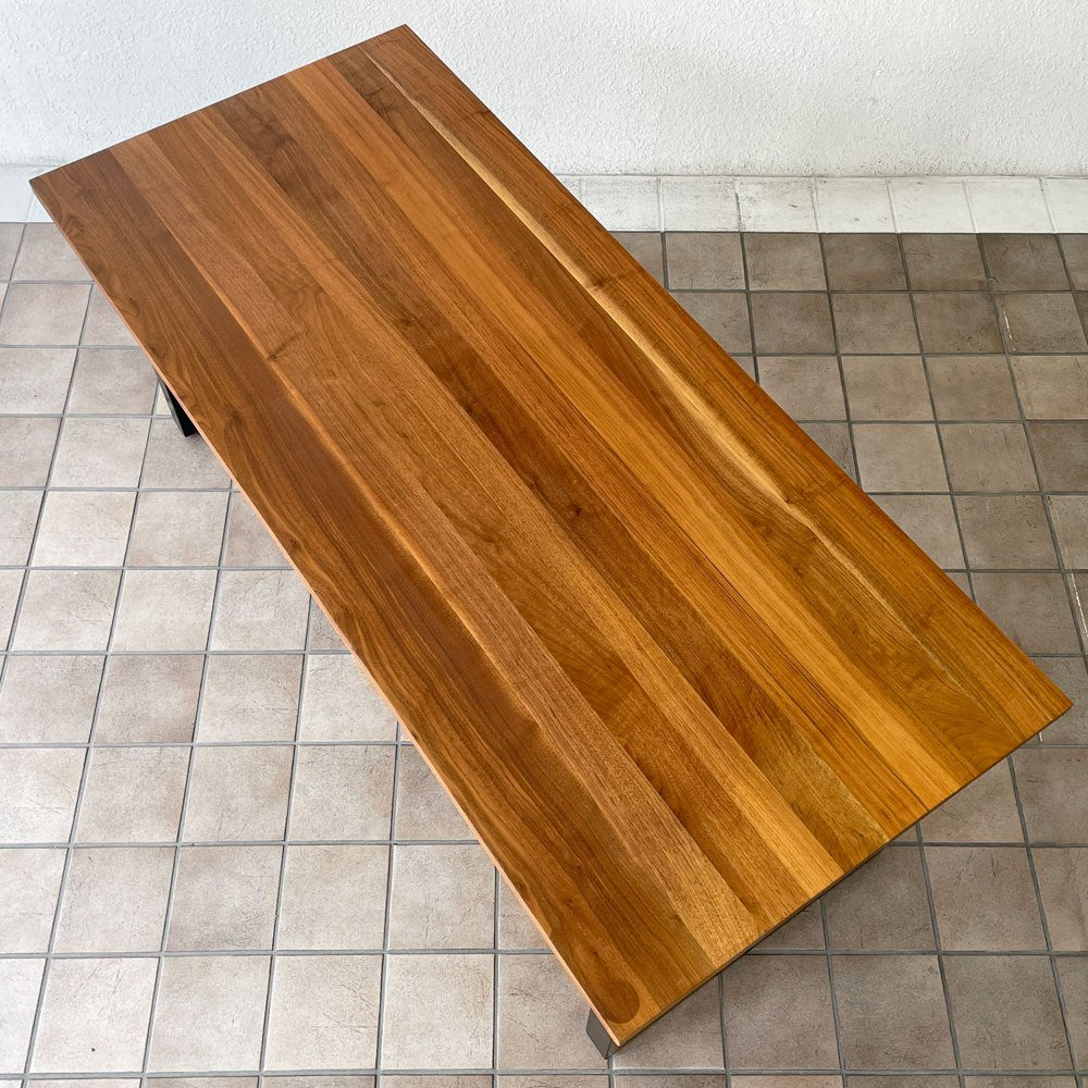 かなでもの KANADEMONO ザ・テーブル THE TABLE ウォールナット天板 幅180cm ブラック スチール スクエアベース ワークデスク インダストリアルデザイン ◇