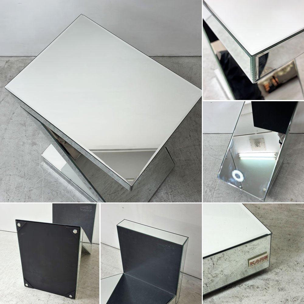 カレ KARE ラグジュアリー Zサイドテーブル LUXURY Z sidetable ミラー張り コーヒーテーブル ベッドサイド ドイツ 廃番 ●