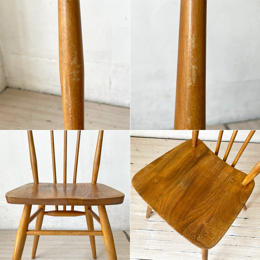 アーコール Ercol スティックバックチェア スピンドルチェア エルム材 60's UKビンテージ Vintage 英国家具 ブルーラベル ★