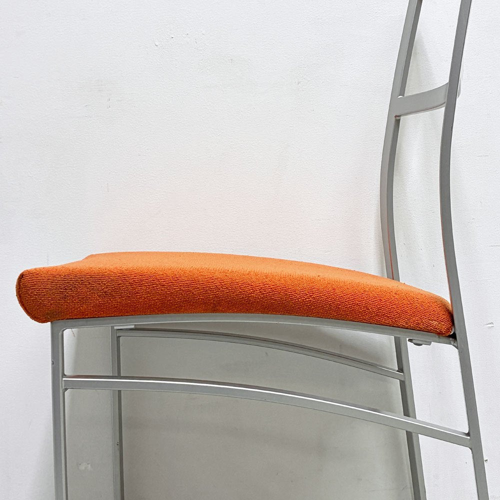 カリガリス Calligaris ダイニングチェア ファブリック スチール オレンジ系 シルバー イタリア モダンスタイル B ●