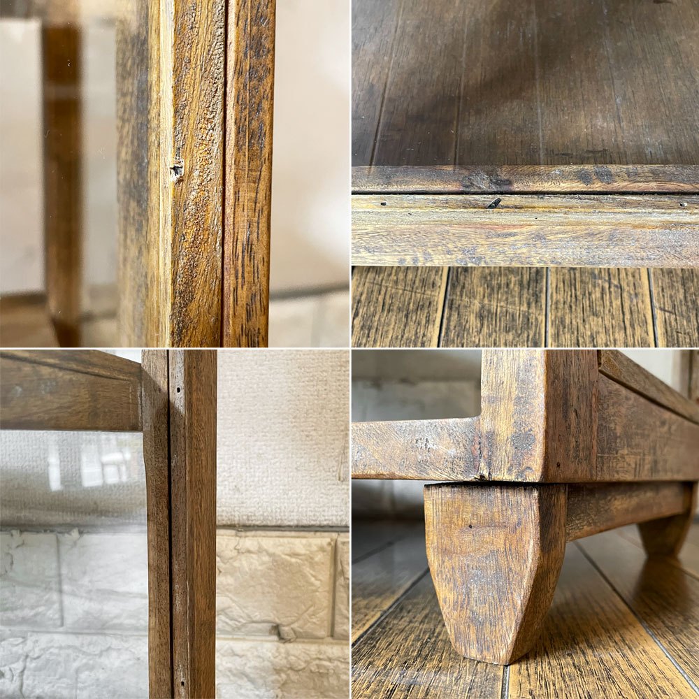 オールドメゾン old maison ガラスキャビネット Glass Cabinet No.OMU849N オープンシェルフ ディスプレイケース 飾り棚 4段 W50cm マンゴー材 ◎
