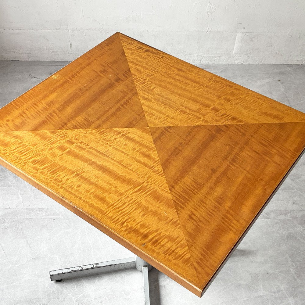 アノニマスデザイン Anonymous Design 木製 カフェテーブル 棚板付き スクエア天板 スチールレッグ オーダーファニチャー 店舗什器 ★