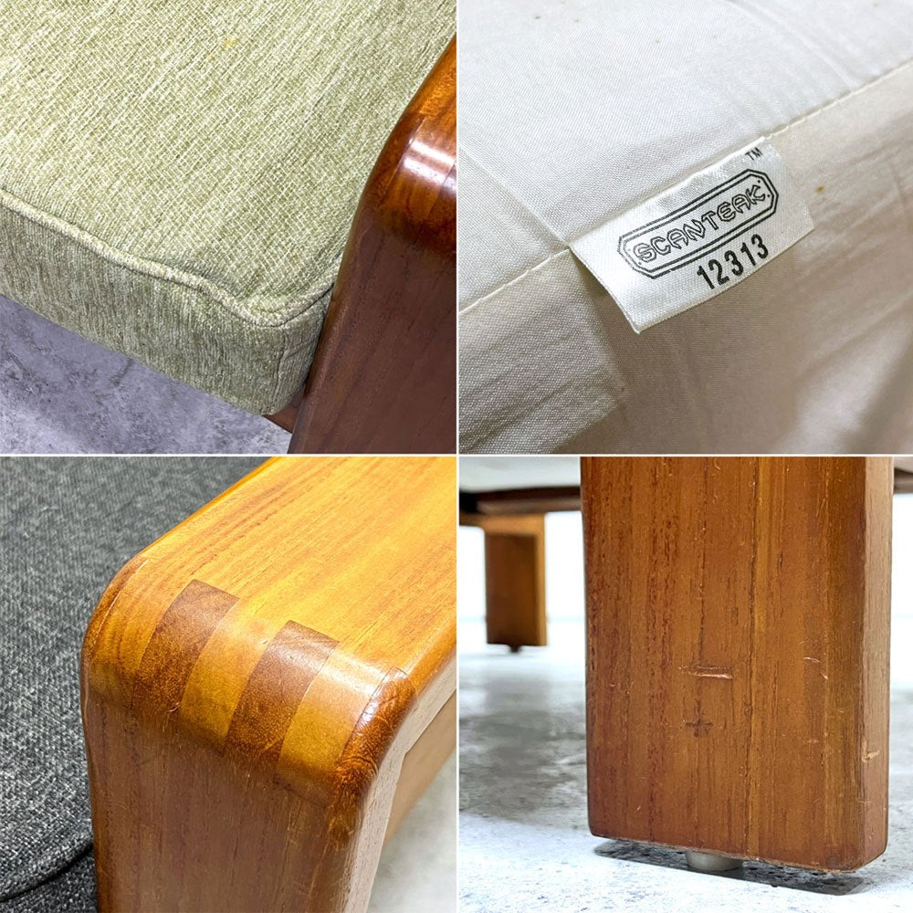 スキャンティーク SCANTEAK 1Pソファ 1シーター 1人掛け チーク無垢材 ファブリック 替えカバー付き 北欧スタイル ●