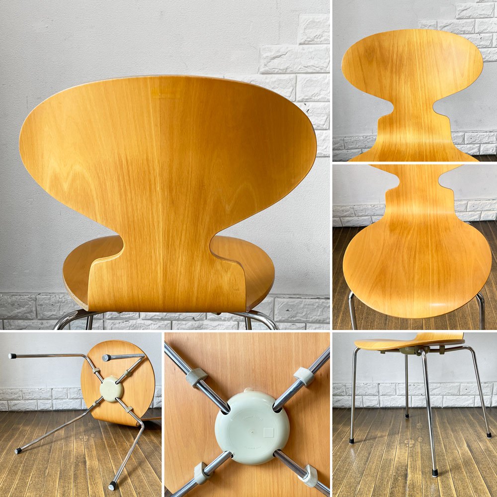 フリッツハンセン Fritz Hansen 3101 アリンコチェア アントチェア 4本脚 ナチュラルビーチ ラッカー仕上げ フェルトグライズ アルネ・ヤコブセン E ◎