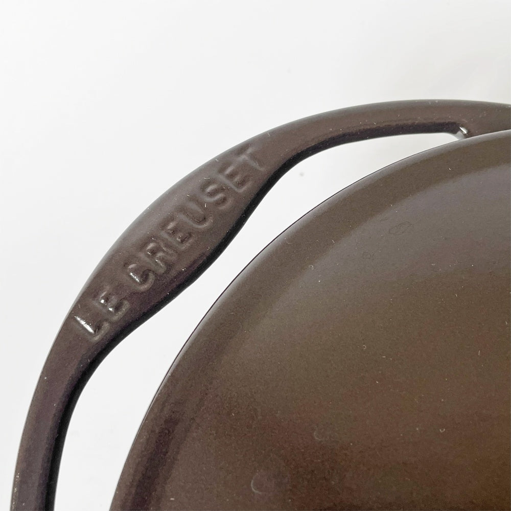ルクルーゼ LE CREUSET ココットロンド センセーション 両手鍋 チョコレート 22cm 鋳物 フランス 箱付き ★