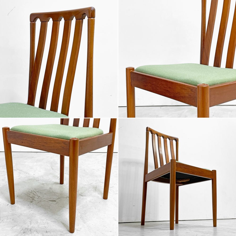 メレデュー MEREDEW チーク材 ダイニングチェア ファブリック UKビンテージ vintage 英国家具 北欧スタイル ●
