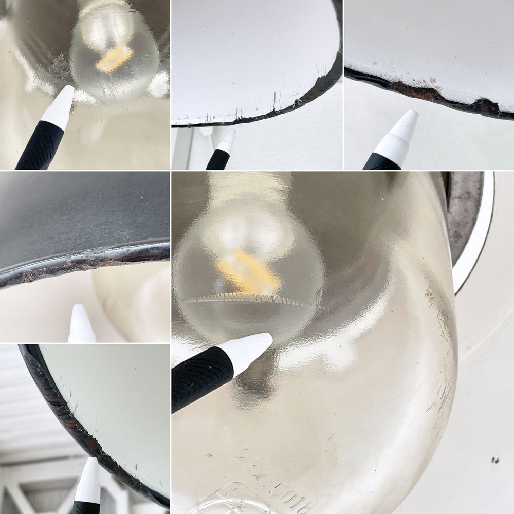 チェコ製 琺瑯シェード ペンダントランプ 工業用吊下げ照明 インダストリアル ファクトリーランプ NEVYMENOVAT ZAROVKU POD NAPETIM ブラック＆シルバー ◇