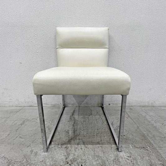 フェンディ・カーサ FENDI CASA エー・ビー・デュアメル AB Duhamel ダイニングチェア 本牛革 オフホワイト 参考価格 約45万～65万の品 D 〓