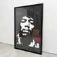 コンラッドリーチ CONRAD LEACH ジミ・ヘンドリックス Jimi Hendrix シルクスクリーン アートフレーム ポスター ポップアート 65/100 希少 56×69.5cm(スクリーンサイズ) 額装品 B ●