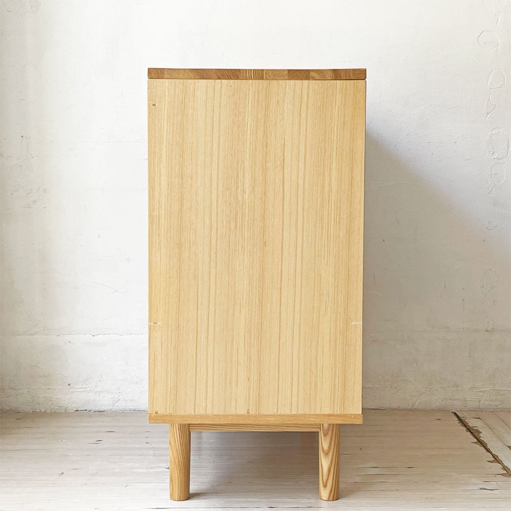 無印良品 MUJI キャビネット シェルフ タモ材 丸脚 廃番 ナチュラル シンプルモダン ★