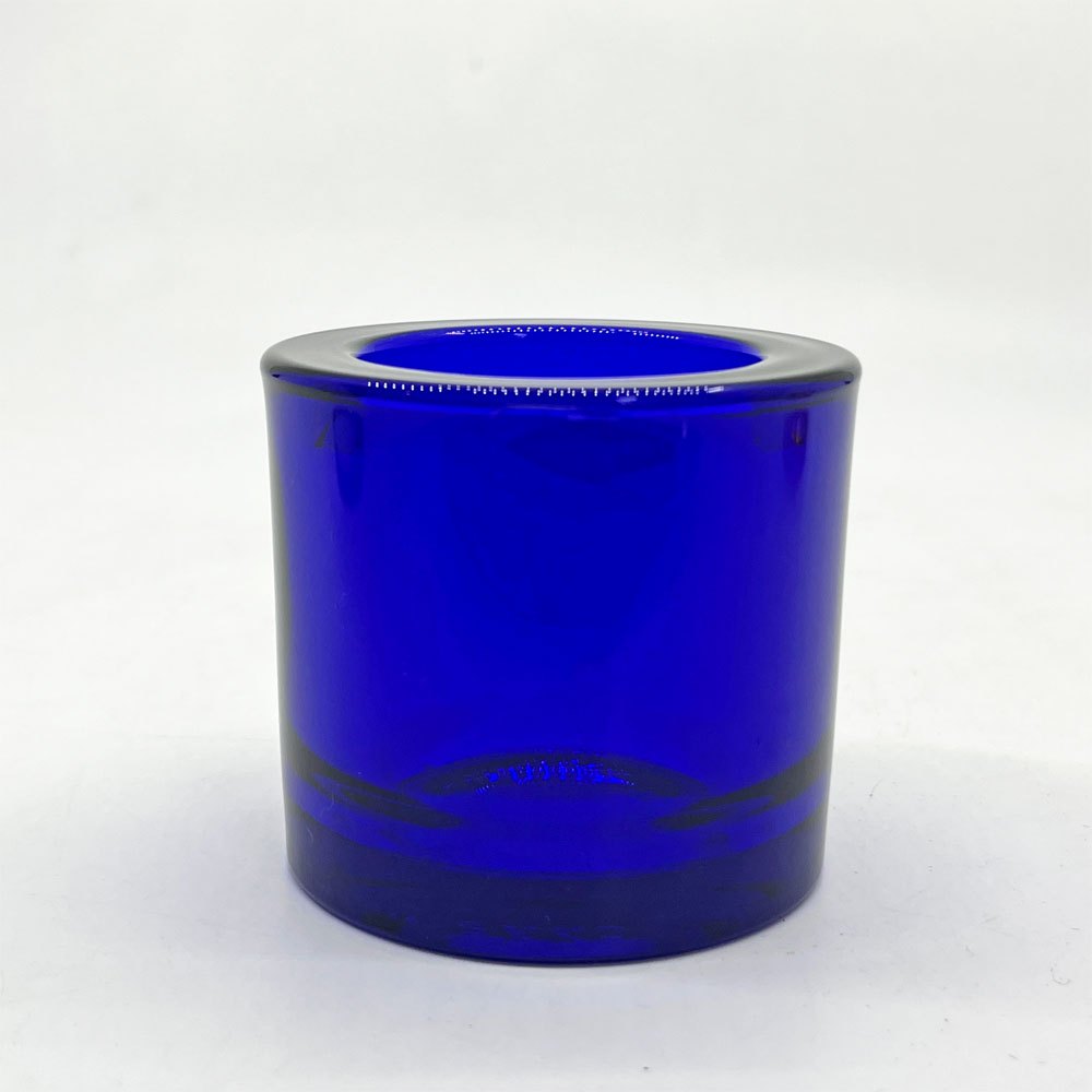 ヌータヤルヴィ Nuutajarvi マリメッコ marimekko キビ kivi キャンドルホルダー コバルトブルー 60mm ヘイッキ・オルヴォラ フィンランド ビンテージ ●