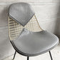 ハーマンミラー Herman Miller ビンテージ ワイヤーチェア Wire Chair DKR2  ホワイトワイヤー Hベース ビキニパッド付 グレー C&R イームズ ミッドセンチュリー ♪
