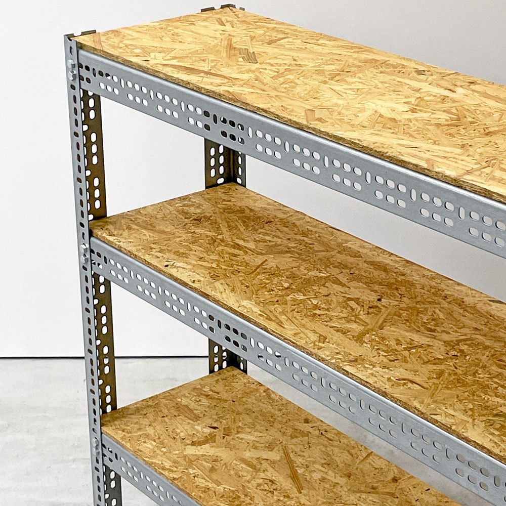 リオン LYON アングルシェルフ SLOTTED ANGLE SHELF 3段 オープンシェルフ OSB材 スチール オーダーサイズ P.F.S.取扱 ●