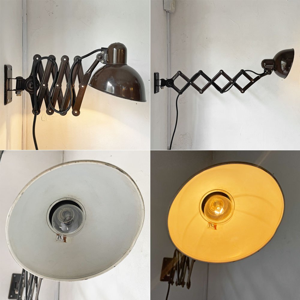 カイザーイデル KAISER IDELL シザーアーム ウォールランプ 6718 壁付け照明 伸長式 クリスチャンデル 工業系1930's バウハウス ドイツ アンティーク ★