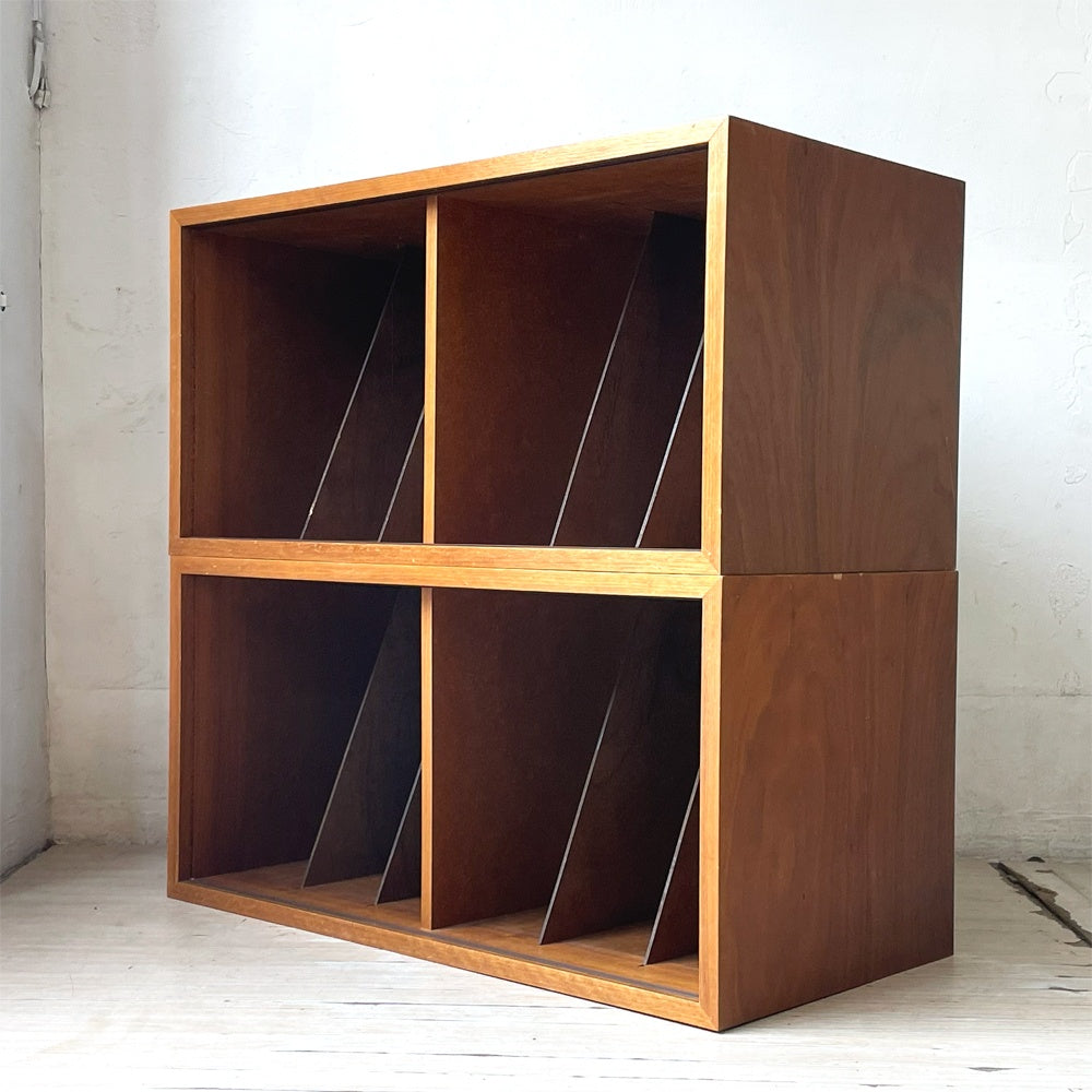 ジャパンビンテージ Japan Vintage レコードラック record rack 2個セット ボックス収納 日本の古家具 古道具 ★