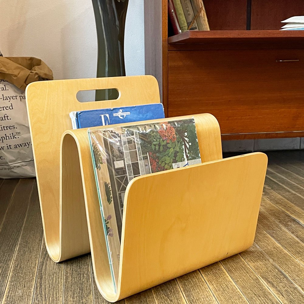 オッフィー offi マガジンラック マグスタンド MAG STAND バーチ材 プライウッド Eric Pfeiffer デザイン MoMA ミッドセンチュリーモダン 廃番 ◎