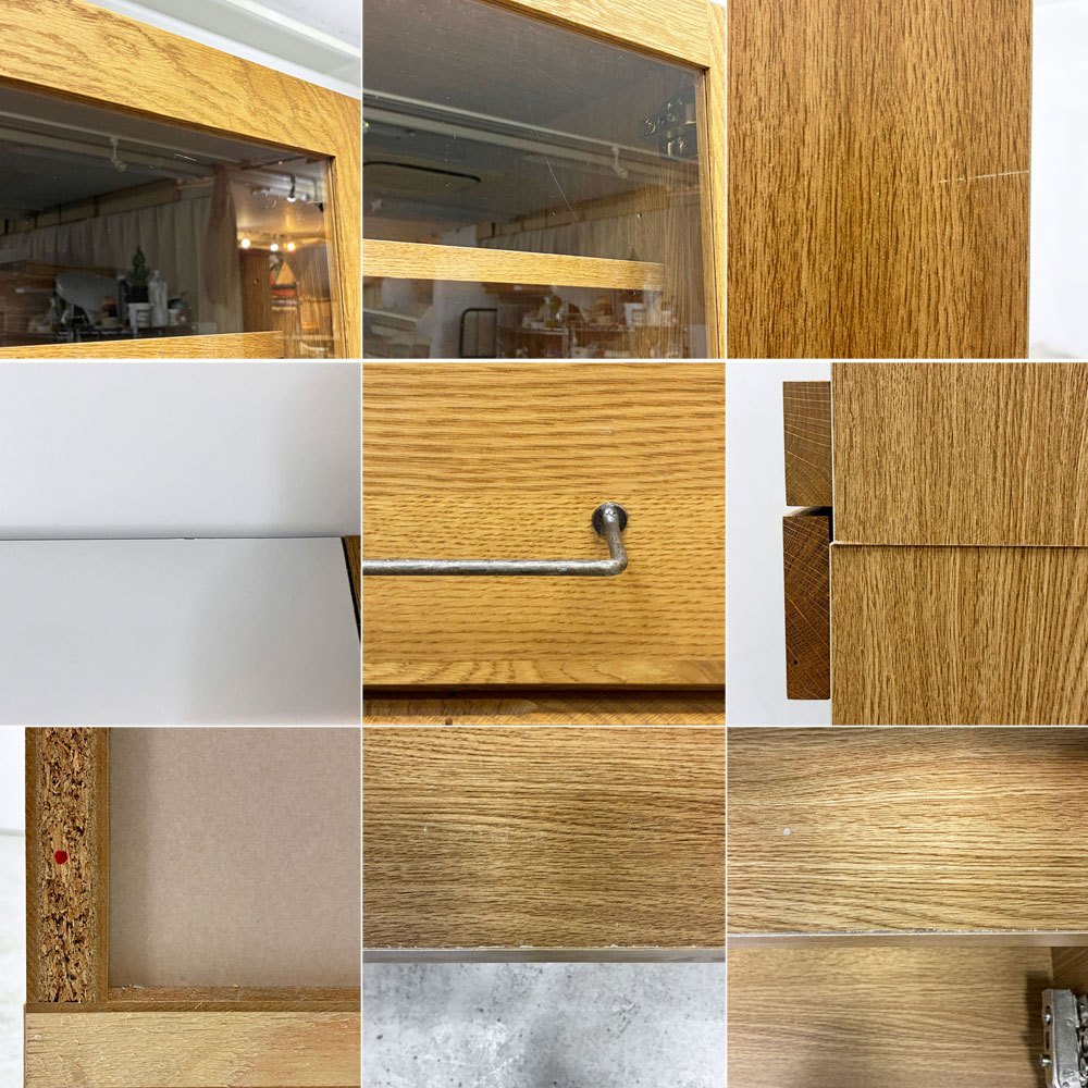 アデペシュ a.depeche カデル cadeal キッチンボード ｗ120 食器棚 オーク材 ガラス コンセント付 定価¥173,800- ●