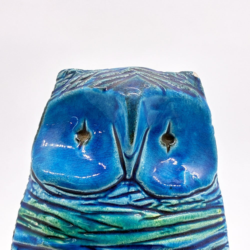 フラヴィア FLAVIA Italy リミニブルー ビトッシ BITOSSI オブジェ 置物 フクロウ アルド・ロンディ Aldo Londi 陶製 イタリア ●